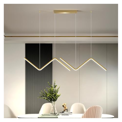 Suspension en fer forgé nordique ondulée noire et or 26W pour salon