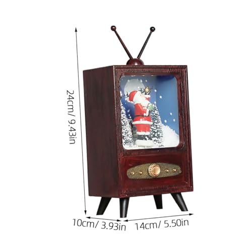 Télévision rétro miniature marron objet déco vintage pour maison - 3