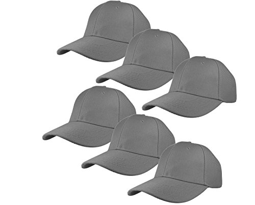 Image of Gelante Plain Blank Baseball Caps Adjustable Back Strap Wholesale Lot 6 Pack