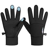 rivmount Kids Warm Winter Gloves Touchscreen Waterproof Cycling Running Skiing in Outdoor Cold Weather for Boy Girl Black XL