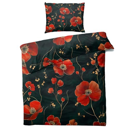 Linge de lit 2 personnes en microfibre imprimée avec fermeture éclair