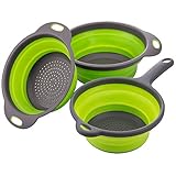 【Elseitig Einsetzbar】Diese faltbare Siebe können freistehend auf einem Tresen oder Tisch oder über einer Spüle verwendet werden, sind sehr leicht zu reinigen.was Ihre Zeit in der Küche einfacher und einfacher macht.