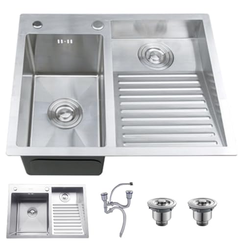 Fregadero De Cocina Con Tabla De Lavar, Fregadero De Lavandería De Doble Seno De Acero Inoxidable, Ropa Fácil De Limpiar, Lavabo De La Habitación Del Balcón Del Hogar, Gran Capacidad, Para El Cuarto D