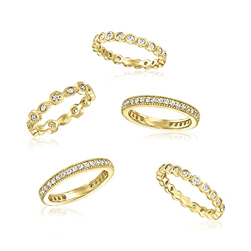 Ross-Simons 2.50 ct. t.w. CZ Jewelry Set: 5 Eternity Bands in 18kt Gold Over Sterling4