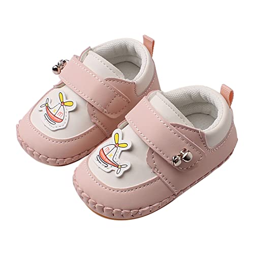 sfdgfhyf Girl Sneaker 0-18 Months Girls Low Heel Shoes Splicing PU Shoes Casual Shoes Round Toe Flat Shoes (Pink, 18-24 Months)