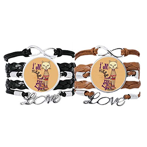 Bracelet en cuir chat idéal comme cadeau original pour ami des animaux