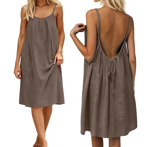 Robe courte sans manches et dos nu pour vos journées d'été en ville
