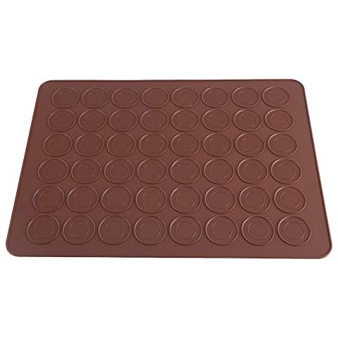 Dioche Macaron Matte-Set für Macarons, hält bis zu 48 Macarons, Set mit 48 Backformen mit Löchern für Macarons, 39 x 28,5 cm Cover