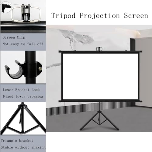 Pantalla de proyector portátil con soporte, 60 pulgadas, plegable y ligera, para cine en casa miniatura 2