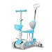 QAZW Scooter à 2 Roues pour Enfants | avec Coussinets de Sécurité - Roues Lumineuses à Del | Hauteur du Guidon Réglable - Scooter Léger à Deux Roues,L