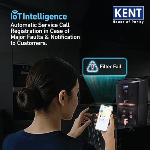 Image of KENT Grand IoT RO Water Purifier| 4 Years Free Service*| RO+UV+UF+Alk+Cu+TDS Control+UV in Tank | IoT Enabled | Fully Automatic On&OFF Operation |8L|20 LP /Hr|Ideal For Borewell /Tanker /Municipal Water