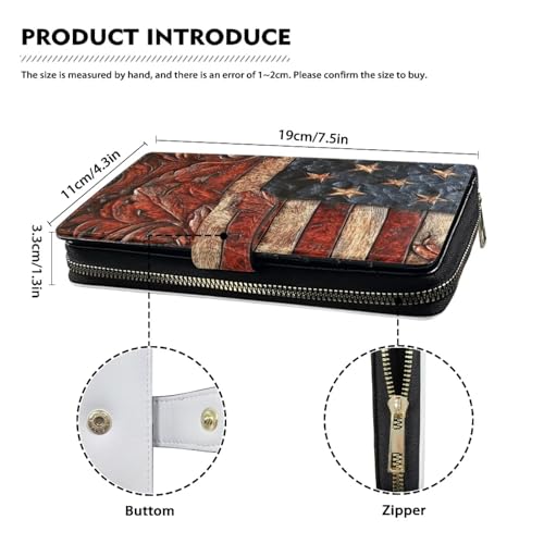 Image of COEQINE Ladies Wallets Pink Leopard Heart Black Printed Leather Phone Long Clutch Purses Check Coin Change Holder