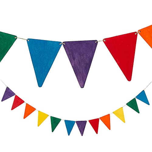 Kits de bandeirinhas de madeira inacabados DIY - Faz 3