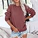 Women Crewneck Long Sleeve Sweatshirts Solid Color Pullover Tops No Hood Fall Fashion Comfort Sweaters with Pocket (Dark Red,Medium)