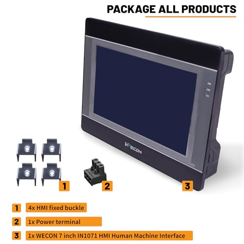 Image of CNCTOPBAOS 7 Inch Wecon IN1071 HMI Human Machine Interface,PI Studio Industrial Display Screen TFT Touch Screen with RS232 /422 /485 Serial Port,USB 24VDC 128MB Flash 64MB RAM for Industrial Automation