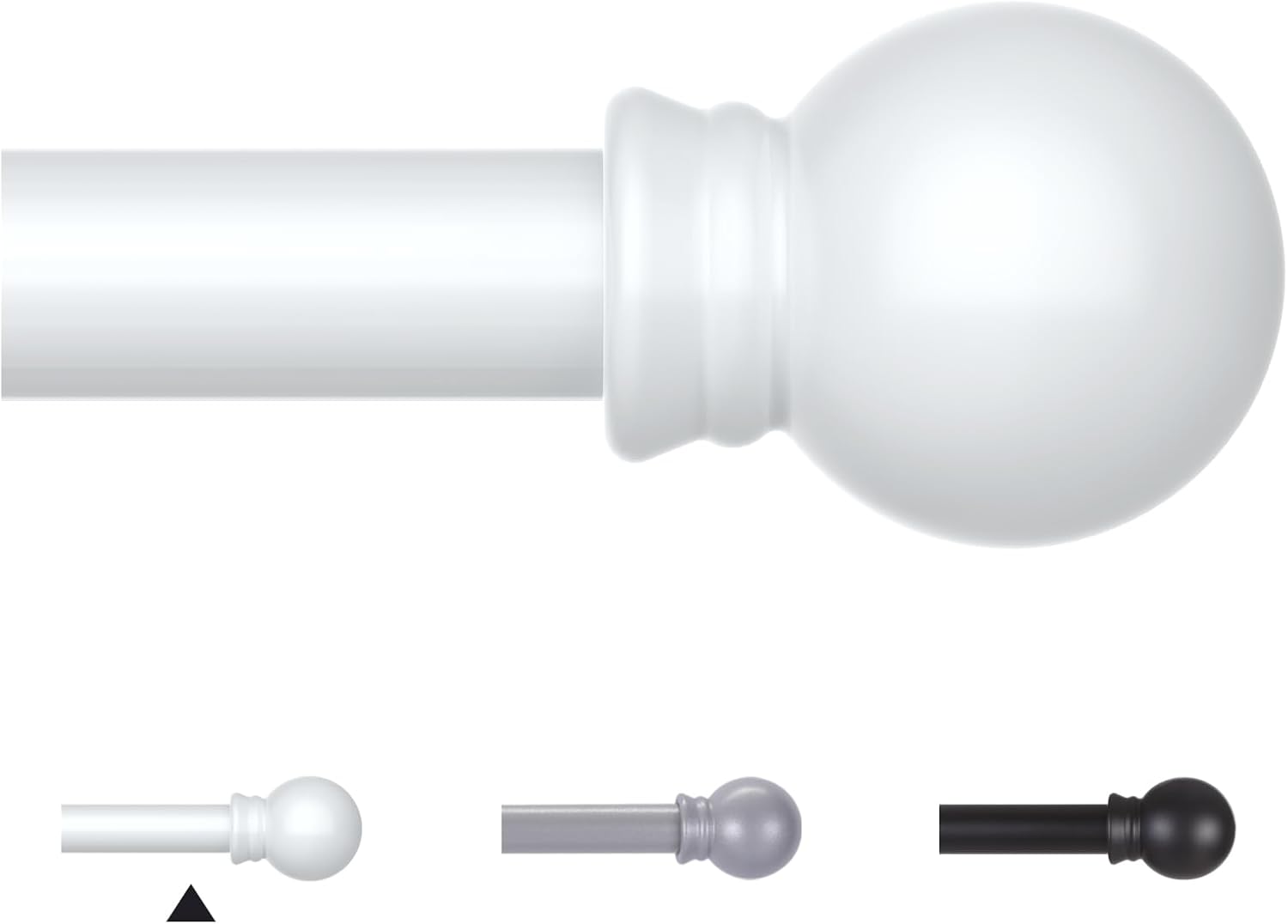 Curtain Rods for Windows 48 to 84-92 Inch, White, Stainless Steel Rods for Bedroom, Living Room, Kitchen, Farmhouse, Outdoor 30"-92" White