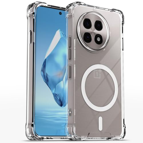 Image of Outlouders Back Cover for OnePlus 13R 5G Mag-Safe Transparent PC + TPU Bumper Case with Magnetic Support Shockproof Protection (Transparent Mag-Safe)