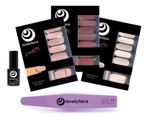 Basic Set TRENDY Nagellack zum Aufkleben: Dust + Mauve + Lace - Nagellackfolien Cover