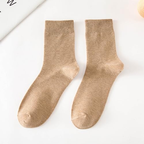 Casual Socks Men Sports Socks Men's Mid-tube Cotton Socks for Business Sports Activities Khaki One Size2