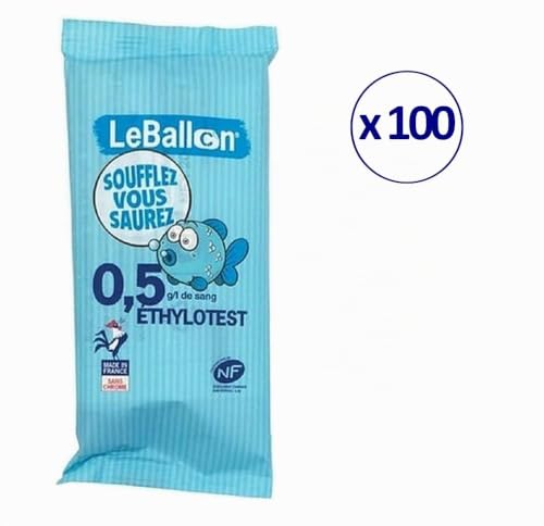 HOMESOFT ETHYLOTEST Contralco NF X 20702 - Taux 0,5 g - Lot de 100 ex - sans Chrome - Produit français - Le Ballon - Validité 01/2028 – vue 2