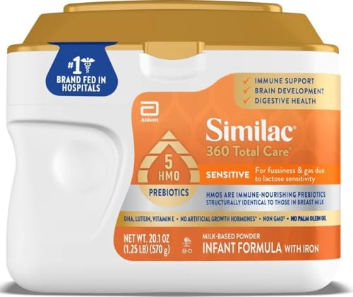 Similac 360 Total Care Sensitive Baby Formula Powder, 5 HMO Prebiotic Blend