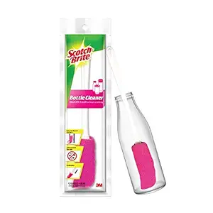 Scotch-Brite Plastic Bottle Cleaner Brush (Pink and White,Pack of 1)