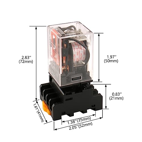 Baomain 110VAC Electromagnetic Power Relay, AC Relay, 3PDT 11-Pins 3NO3NC, Model MK3P-I, with Plug-in Terminal Socket,for Automation and Control Systems