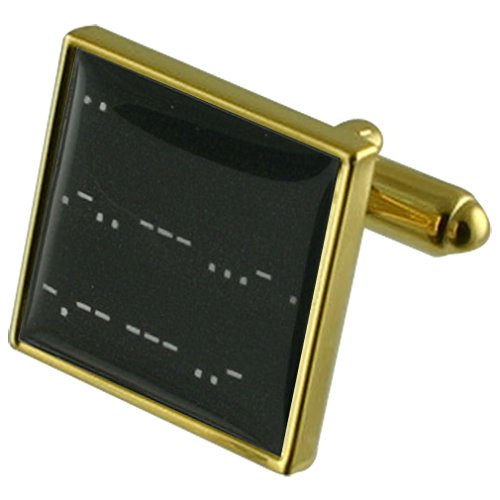 Gemelos de oro Código Morse Te Amo accesorios camisas novio joyería masculina bolsa regalo