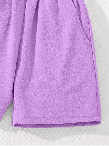 Image of Hilinker Girls 3 Piece Summer Outfits Graphic Crop Tee and Cami Top with Shorts Set