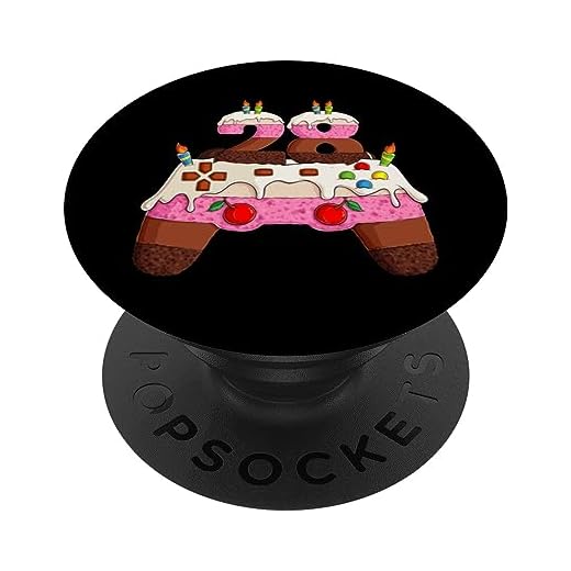Bday Gamer Boy nivel Veintiocho años 28 Cumpleaños PopSockets PopGrip Intercambiable