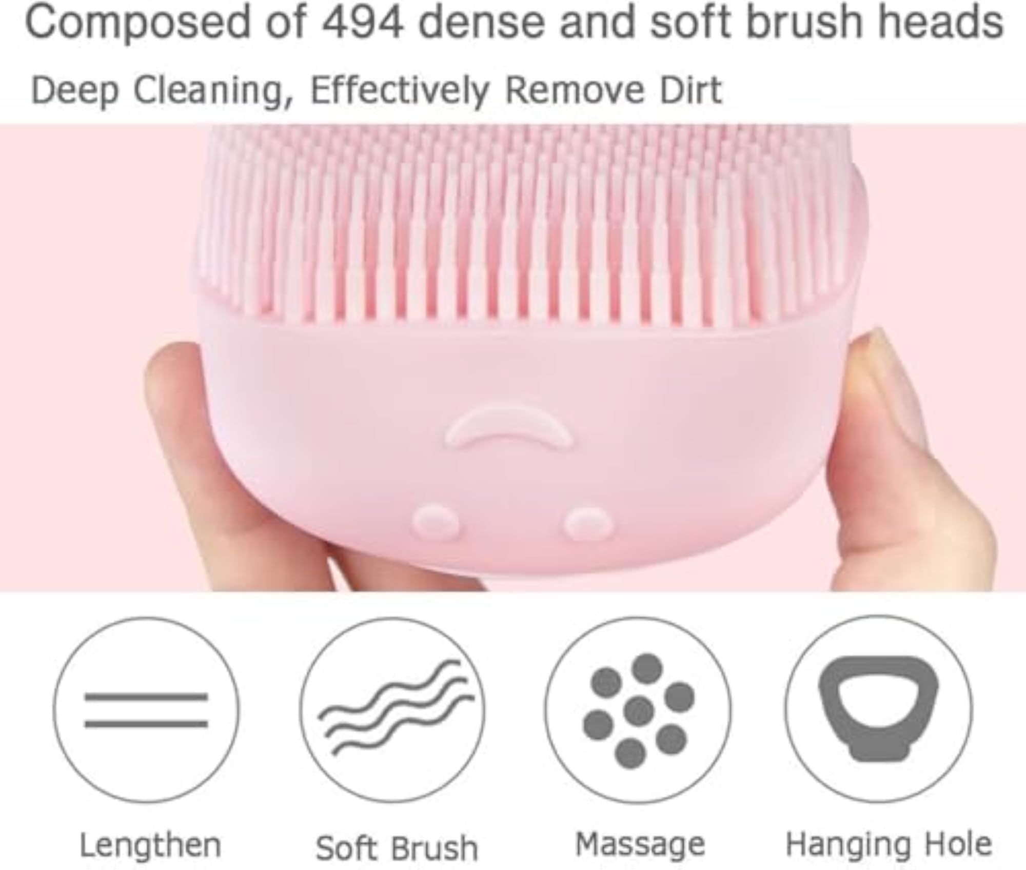 Silicone Bath Brush with Shower Gel Dispenser, Mud Remover
