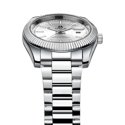 Image of LN LENQIN Mens Watches Waterproof Stainless Steel Watch for Men Analog Quartz Fashion Business Designer Wristwatch