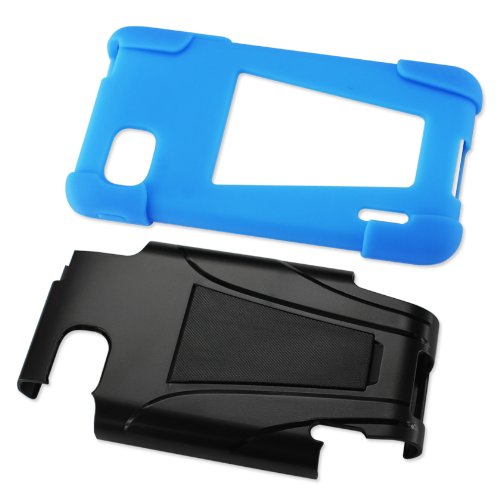 Reiko Silicon Case/Protector Cover For Lg Optimus F3 - Non-Retail Packaging - Navy/Black #TOP3