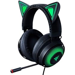 Razer Kraken - Kitty Auriculares para juegos USB con iluminación RGB: THX 7.1 Spatial sonido envolvente, Chroma micrófono retráctil cancelación activa de ruido, estructura aluminio ligero, PC, clásico