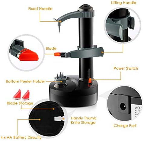 10 Pieces Stainless Steel Replacement Blades for Paramount City Electric Potato Peeler, Automatic Rotating Apple Peelers Fruits Vegetables Cutter Peeling Tool