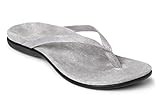 Vionic with Orthaheel Technology Womens Corfu Toepost Orthotic Sandal Silver Pixel Size 7