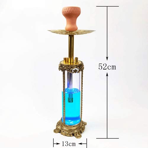 JYXZM Golde Shisha Set, Hookah to go 52cm Kupfer + LED Licht | Wasserpfeife | Shisha Komplettset mit Kaminaufsatz… – Bild 3