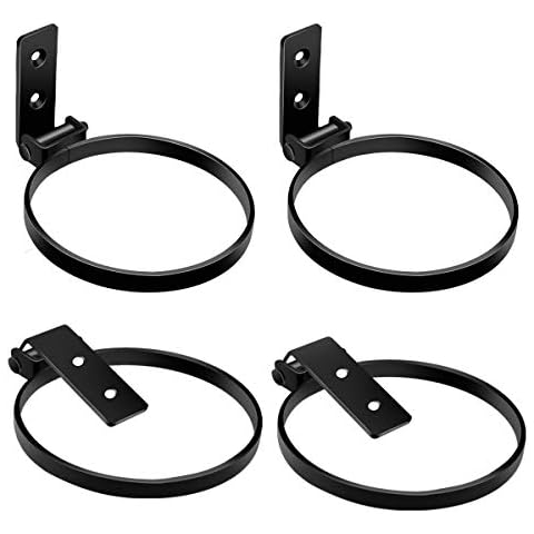 Flower Plant Holder Ring Wall Mounted 4 Inch Plant Wall Hanger Rings Metal Plant Holder Wall Planter Hook, (4 Pack) for Herb, Plant, Collapsible… Cover