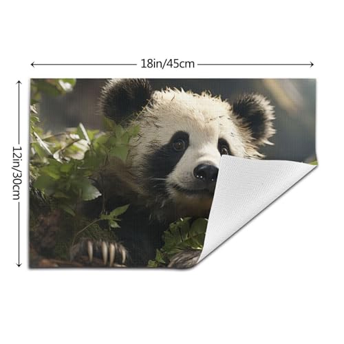 Sets de table tissés Panda de cuisine lavables en PVC antidérapant - 3
