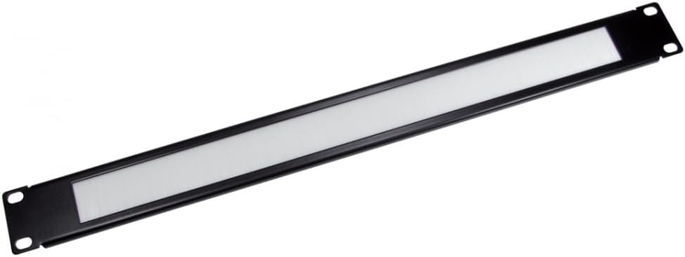 19" Rack Mount Brush Plate 1u Size 1.6mm Solid Metal Black Finish White Brush