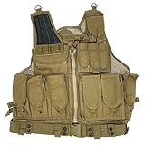  Saigo Defense Gilet tattico Airsoft USMC US Army/con Fondina Staccabile/Paintball/Sistema modulare/Materiale: Tessuto Cordura ad Alta Resistenza/Colore: Desert (Tan)