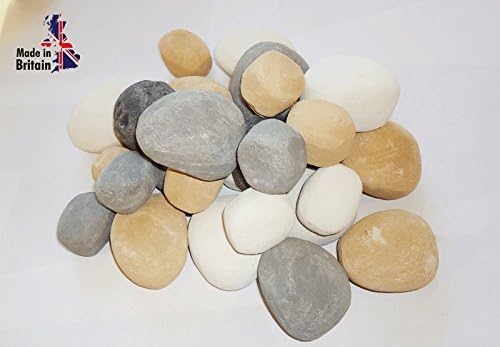 20 gas fire replacement pebbles small and large (MIXED SIZE AND COLOUR)