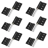 YIDU69Q 6 Pack 5' Lift Off Hinges, Aluminum Alloy Flag Detachable Door Hinge, Black