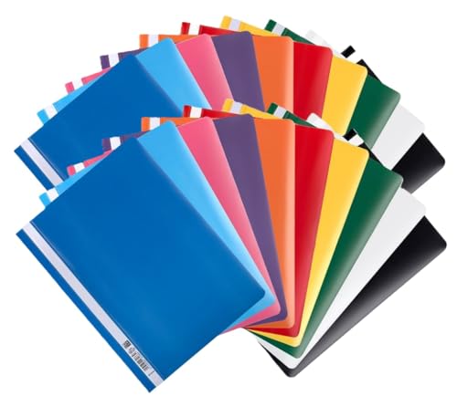 Oxford Schnellhefter A4, aus PP, Kunststoff, für ca. 160 DIN A4-Blätter (Klassisch, 10 Farben, 2 Packungen)