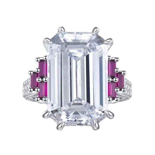 Bague gemme verte S925 argent sterling anti-ternissement grand diamant carbone 13*20mm