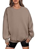 ANRABESS Oversized Sweatshirt for Women Crewneck Y2K Hoodies Fleece Casual Comfy Pullover Top Fall Outfits Clothes 2025 A1019 light brown X-Large