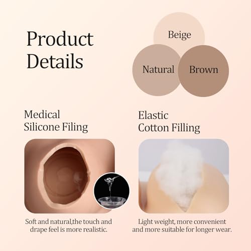 Qianbei Silicone Breastplate Round Collar Silicone Breast Forms for Crossdresser Drag Queen B-G Cup4