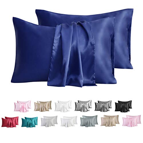 MR&HM Satin Pillowcase for Hair and Skin, 2 Pack Silky Satin Pillow Cases