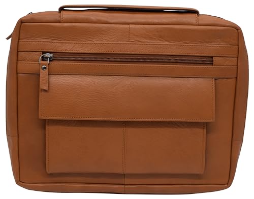 Genuine Leather Large Book Covers Bible Covers with Handle (Tan)