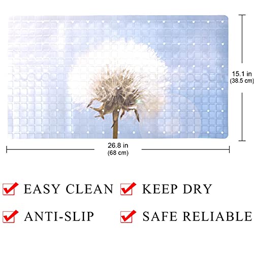 Tapis de salle de bain décor pissenlit avec trous de drainage